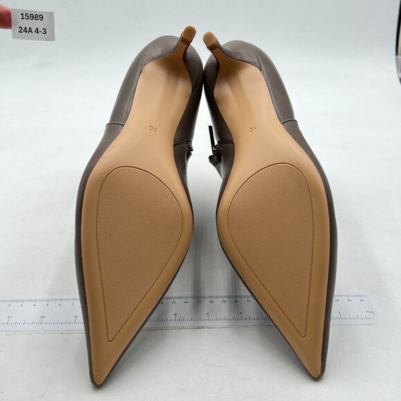 Brown Women Chic Low Heel Ankle Boots Pointed Toe Side Zipper Party Shoes - Picture 6 of 6